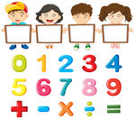 彩色数字和人物
