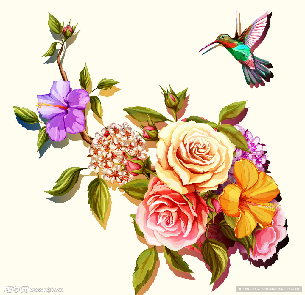 手绘鲜花