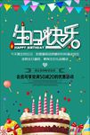 生日快乐蛋糕店促销海报