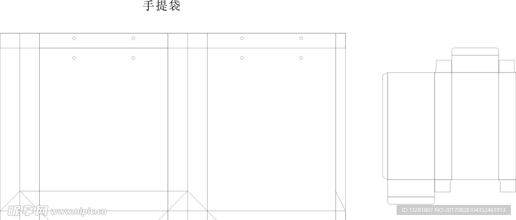 手提袋、彩盒刀线模切图