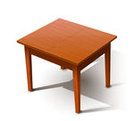 白色背景上的棕色木桌矢量素材