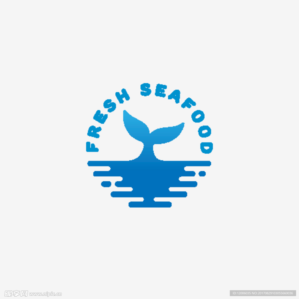 蓝色抽象海洋海鲜logo