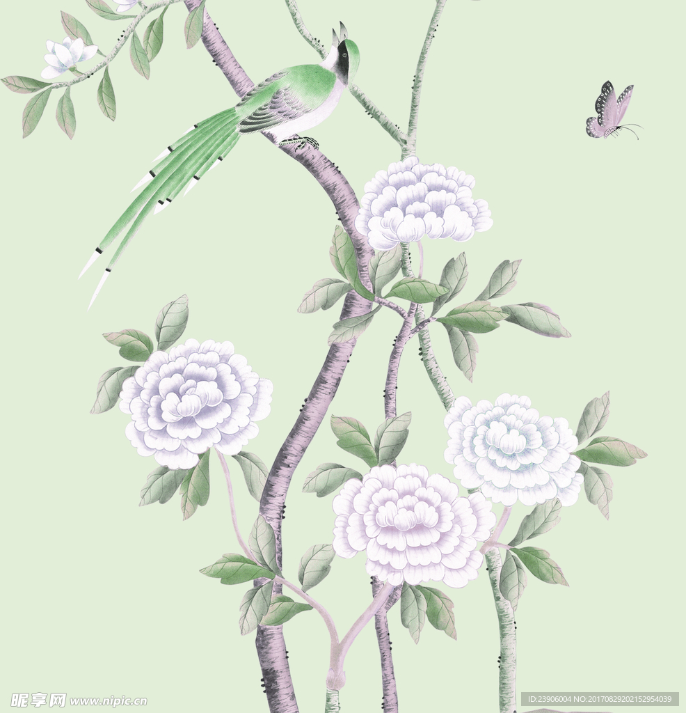 手绘 树枝花