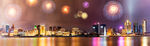 城市烟火夜景