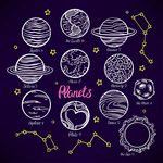 宇宙星空星座星球矢量图下载