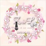粉色花环小清新婚礼Logo