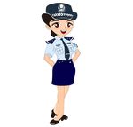 卡通漫画女警察制服