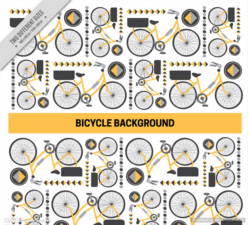 创意单车无缝背景矢量素材