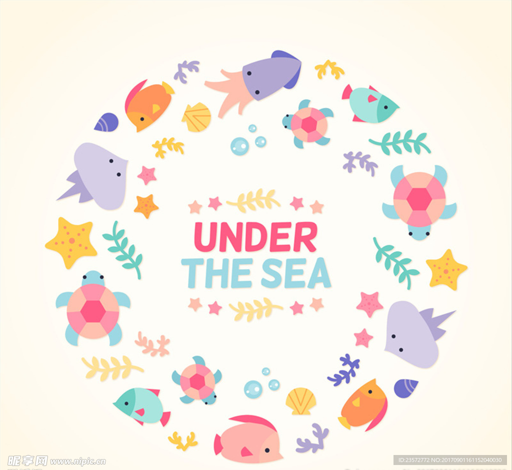 海底生物花环