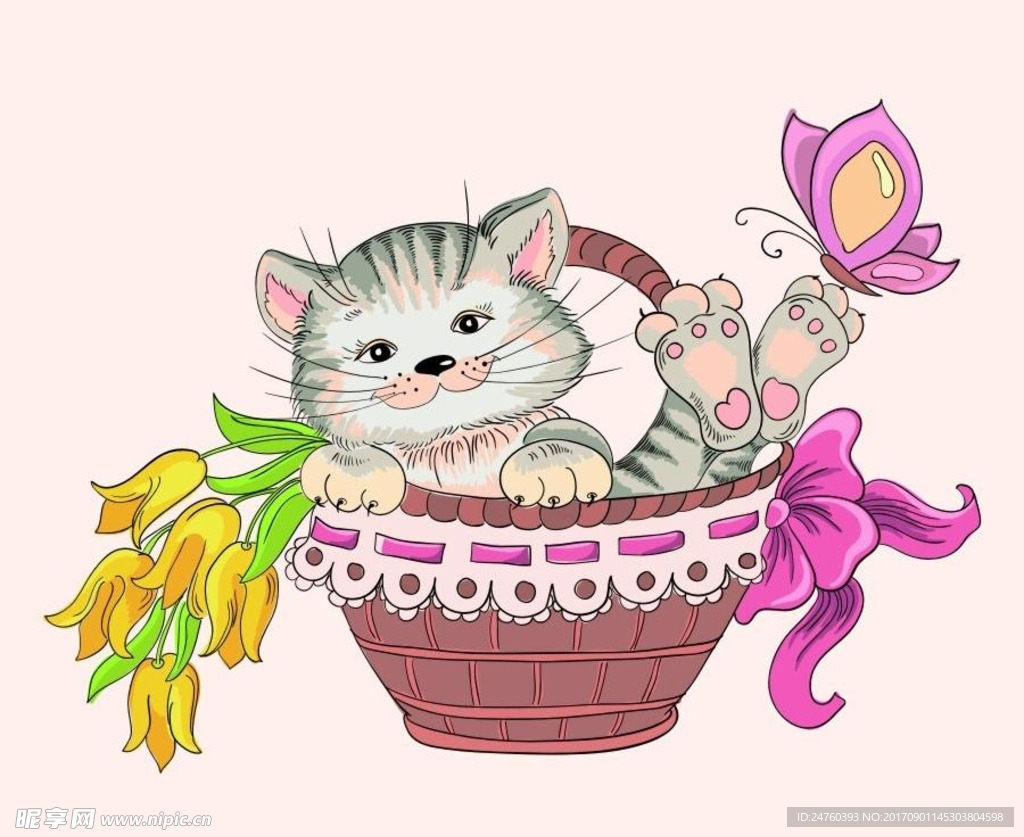 猫咪卡通图案