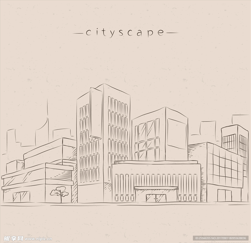 线条城市建筑
