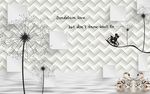 3D时尚抽象蒲公英背景墙