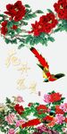 花开富贵牡丹玄关门厅装饰背景墙