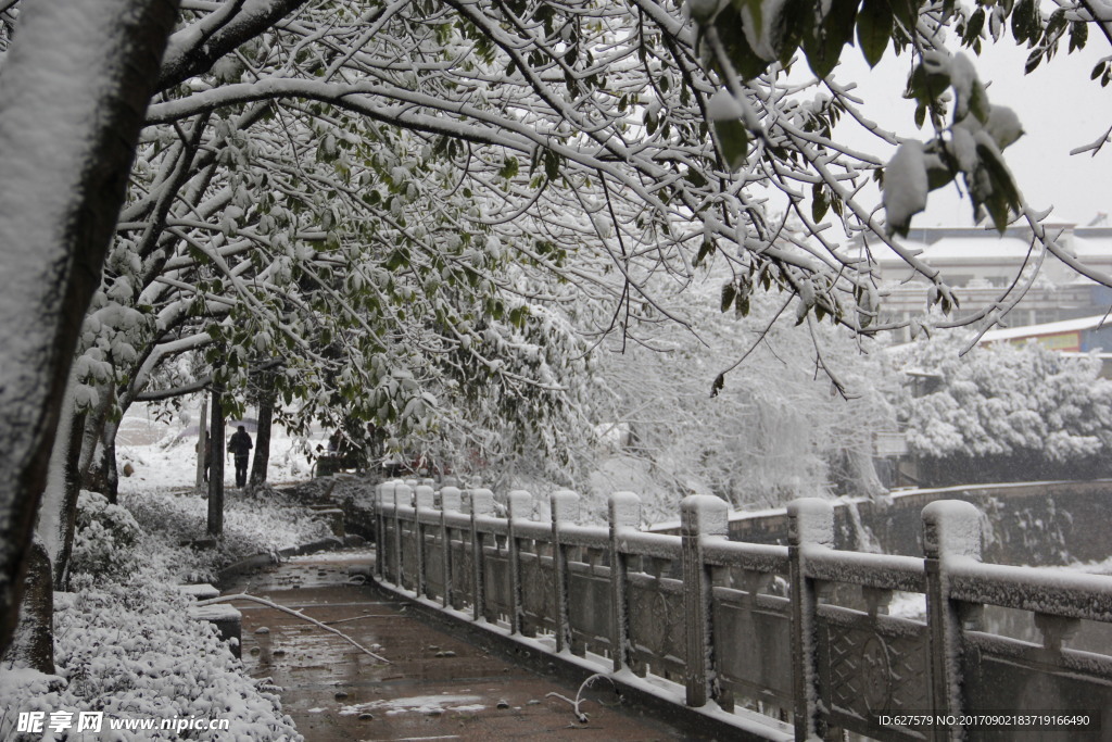 街道雪景