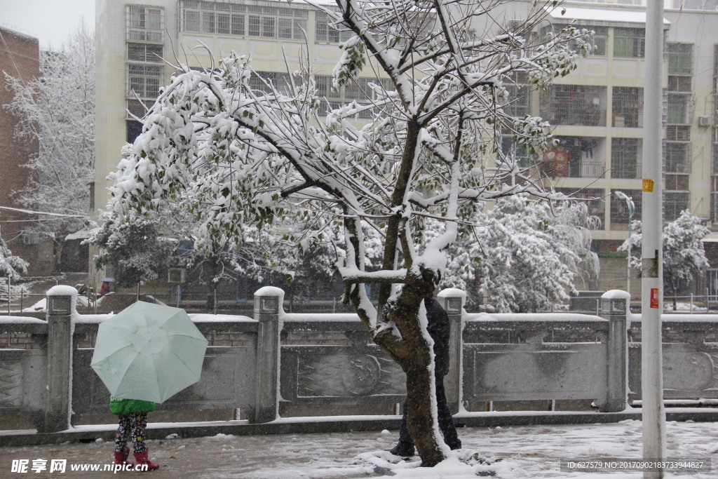 街道雪景