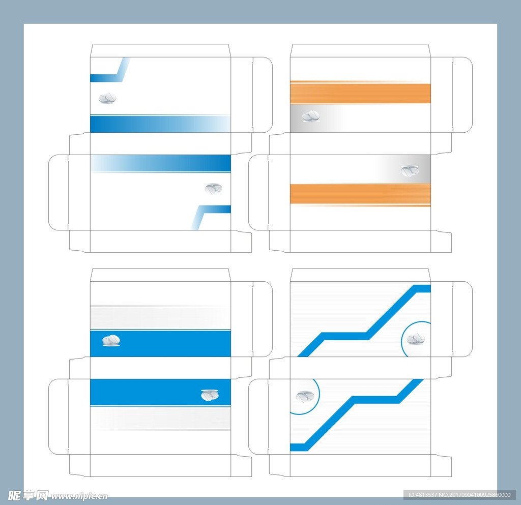 简约几何药品包装盒系列设计