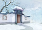 中国风雪景图