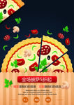 手绘披萨促销海报