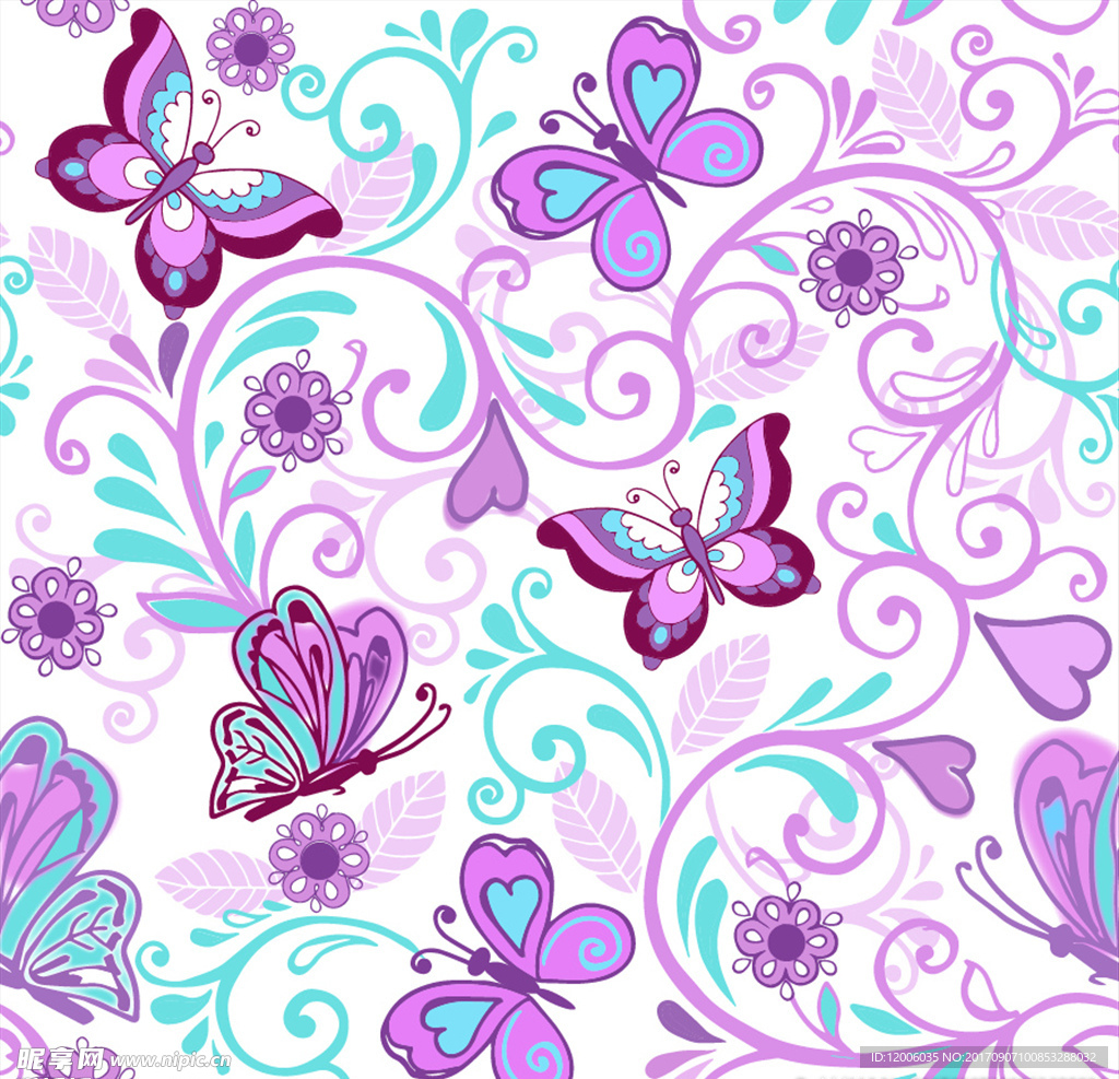 14款花卉无缝图案装饰背景图案