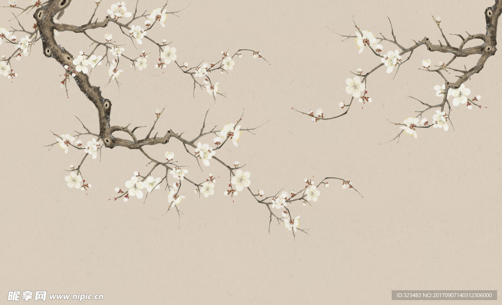 高清手绘中式工笔花鸟装饰画画