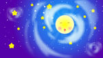 卡通背景夜空月亮星星