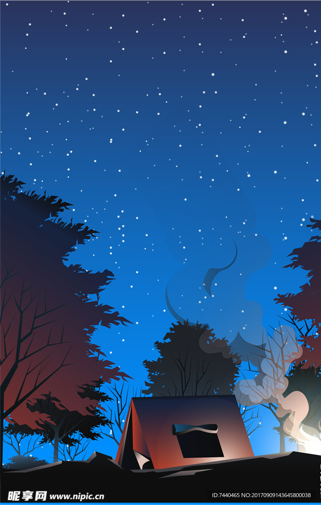 天空夜景矢量素材