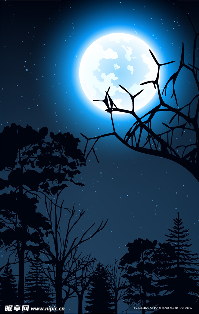 天空夜景矢量素材