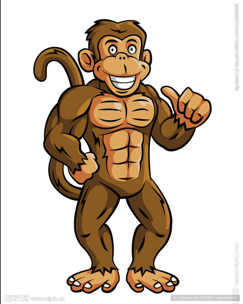 可爱的卡通猴子矢量素材