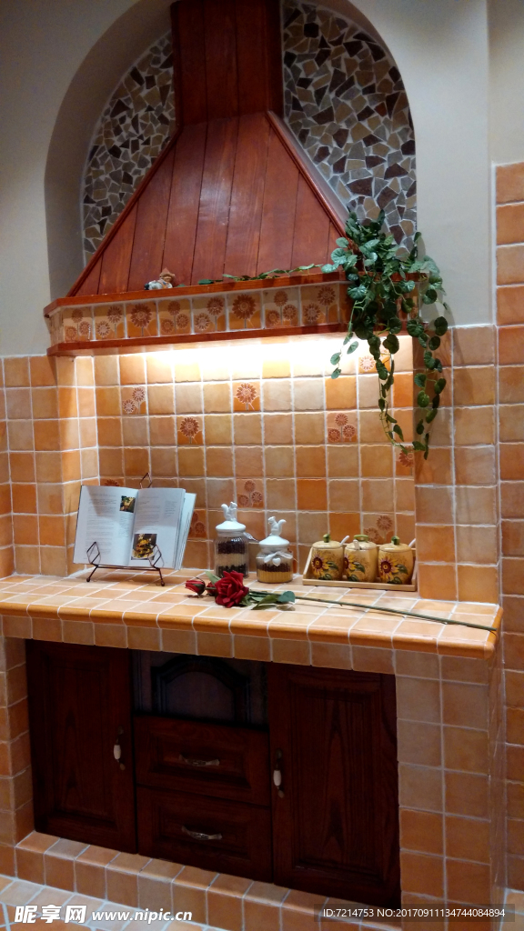 厨房  美式复古 瓷砖