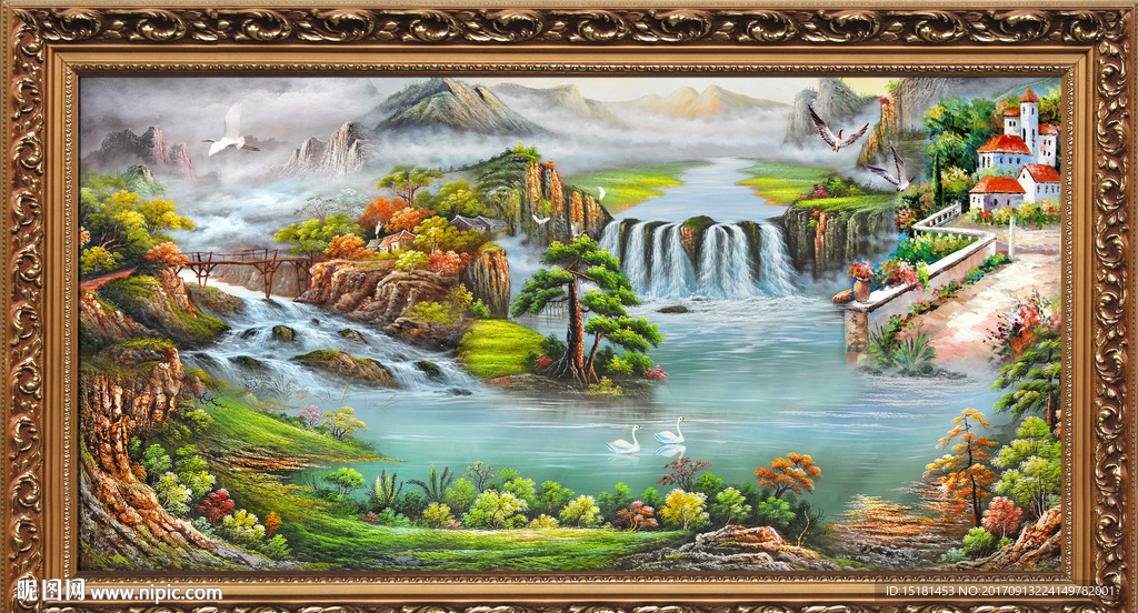 山水风景油画