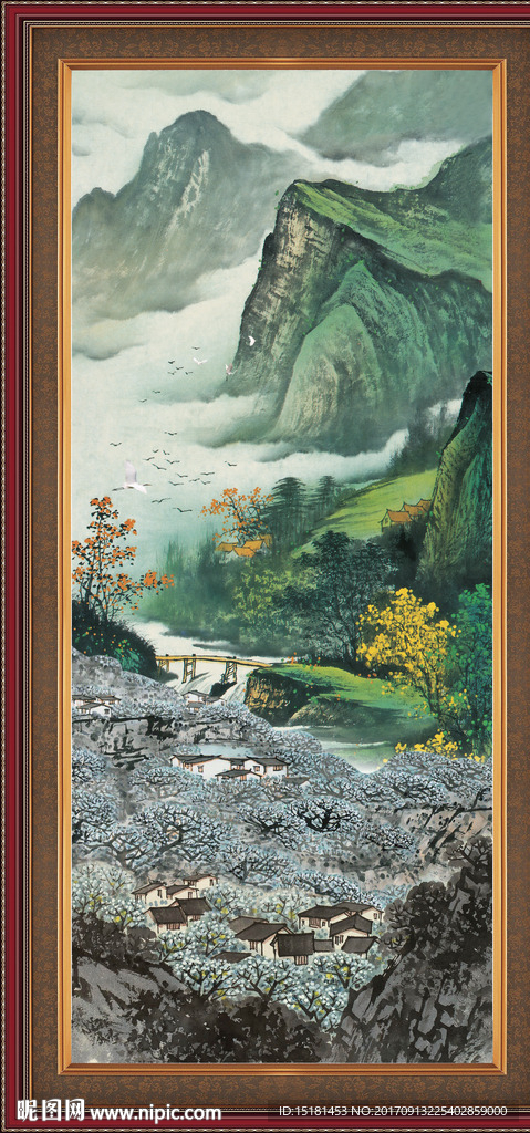 竖幅国画