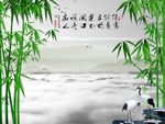 竹子 竹群 小鸟 风景 水墨