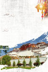 旧纸效果西藏旅游宣传海报
