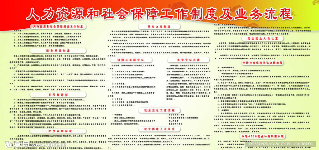 社会保障和人力资源工作制度和流