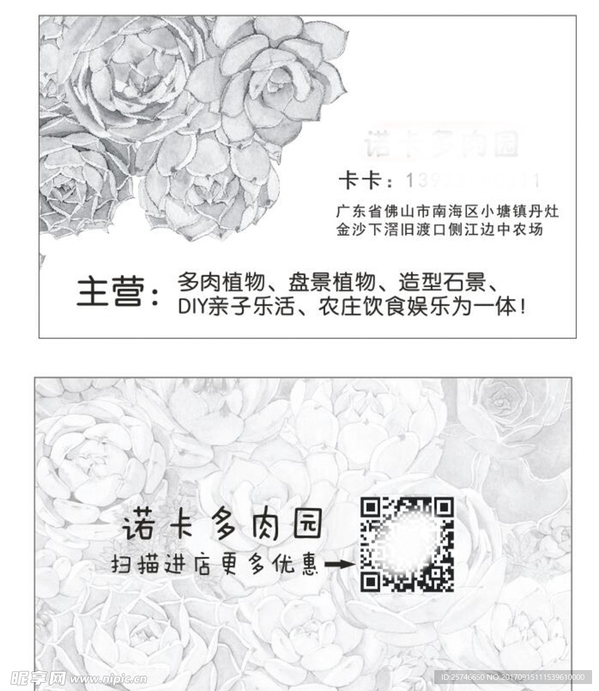 多肉名片