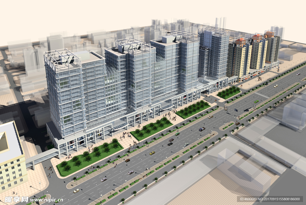 建筑效果图    住宅小区景观