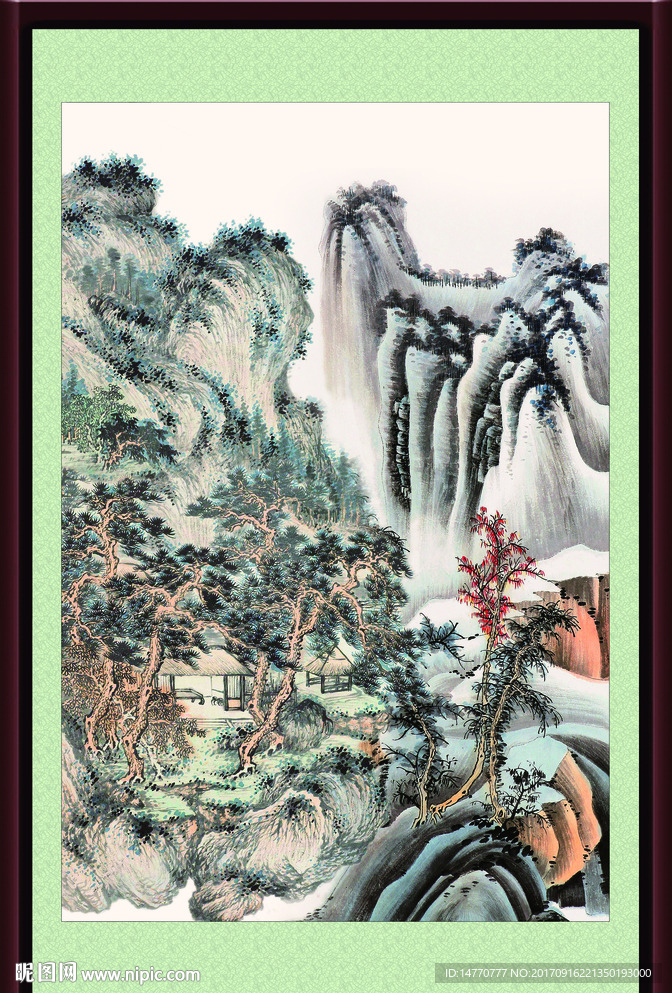 国画风景竖幅