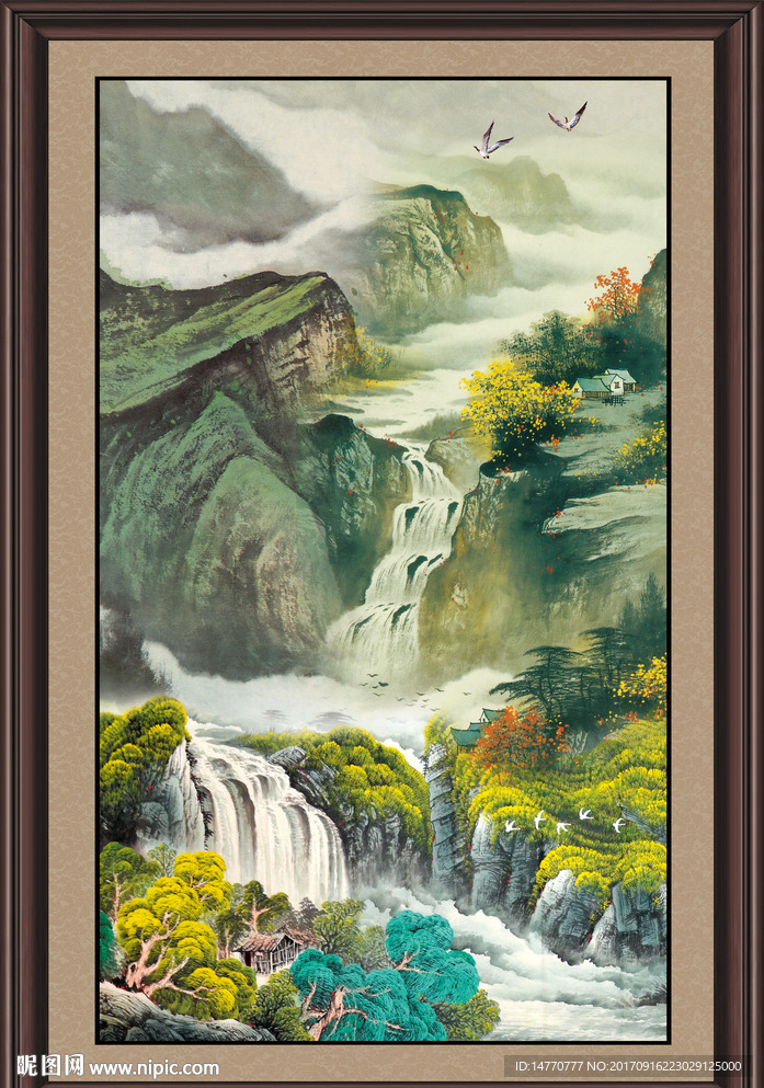 竖幅国画风景