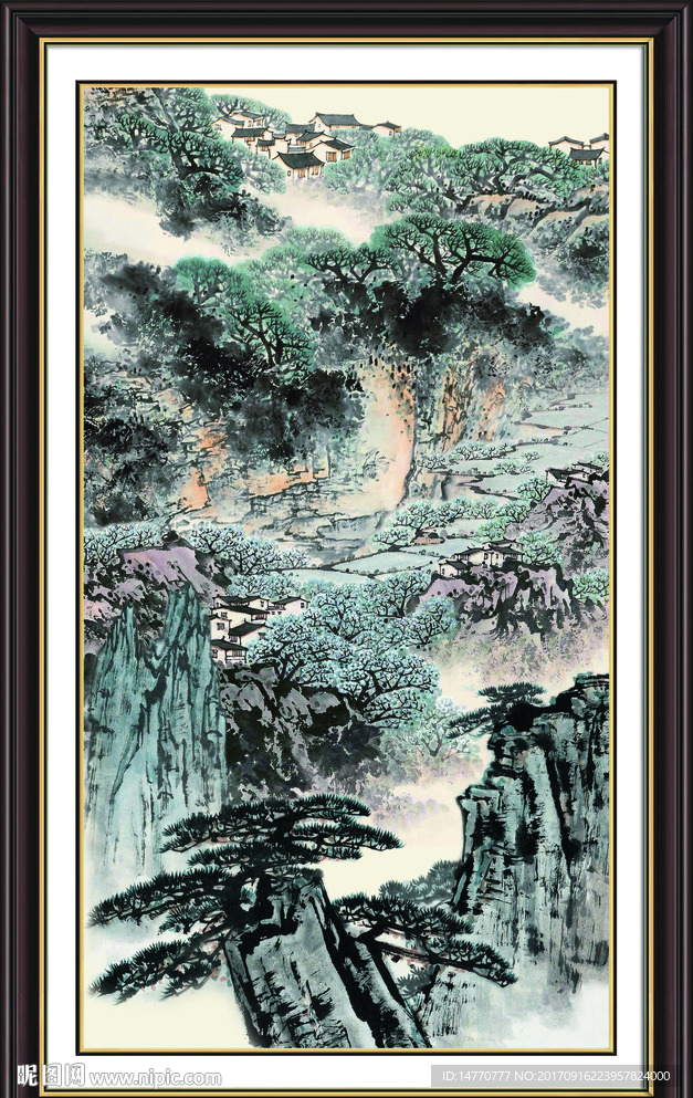 国画风景竖幅