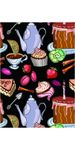 水果蛋糕餐具四方连续底纹