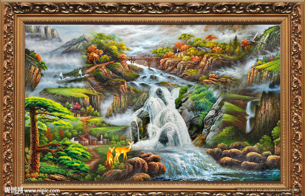 山水油画风景