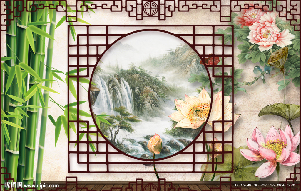中式电视背景