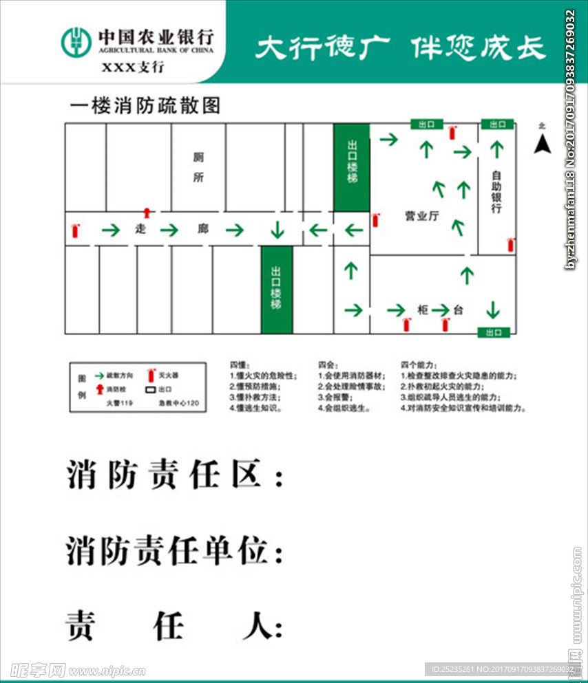 农行消防疏散图