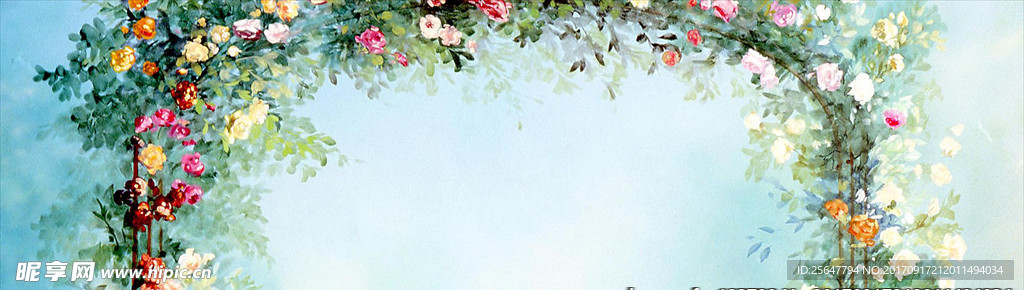 唯美春季花门背景