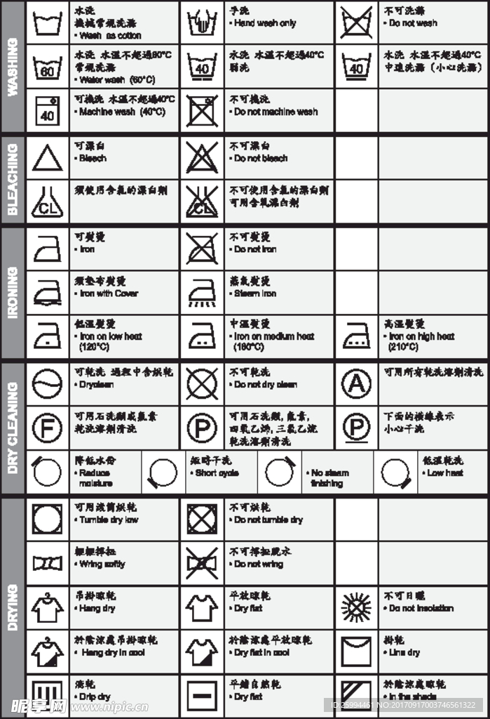 服装吊牌常用小标志