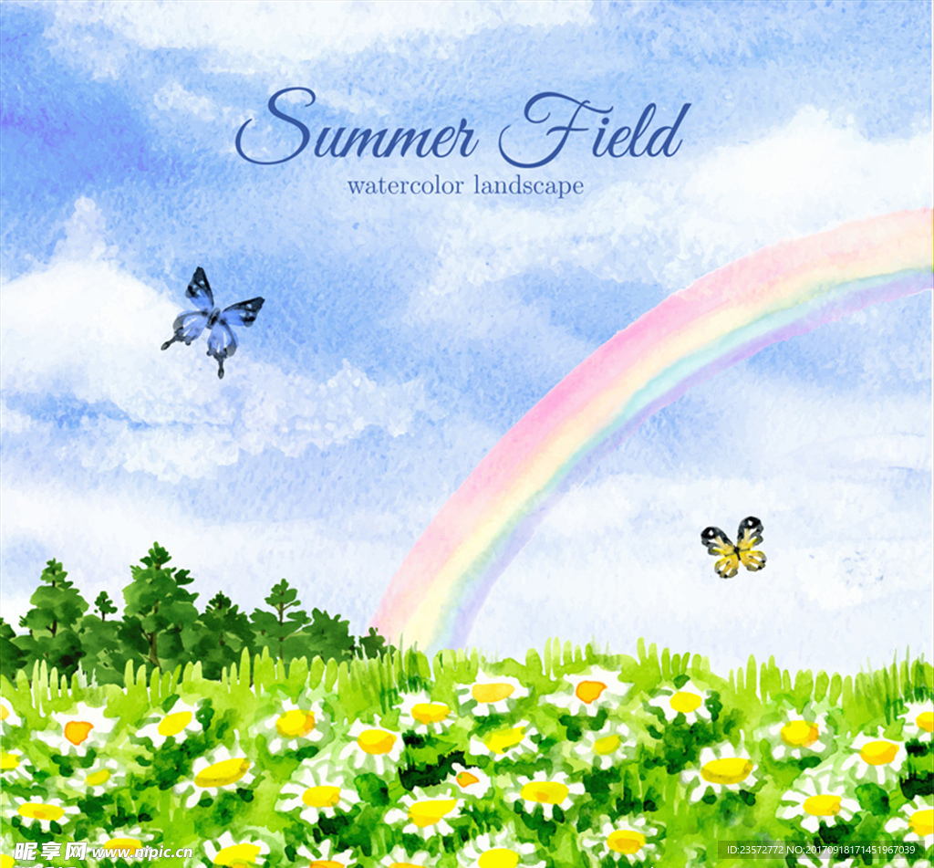 原野和彩虹风景