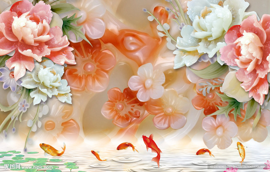 3d玉雕背景墙