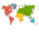 世界地图  彩色  地图素材