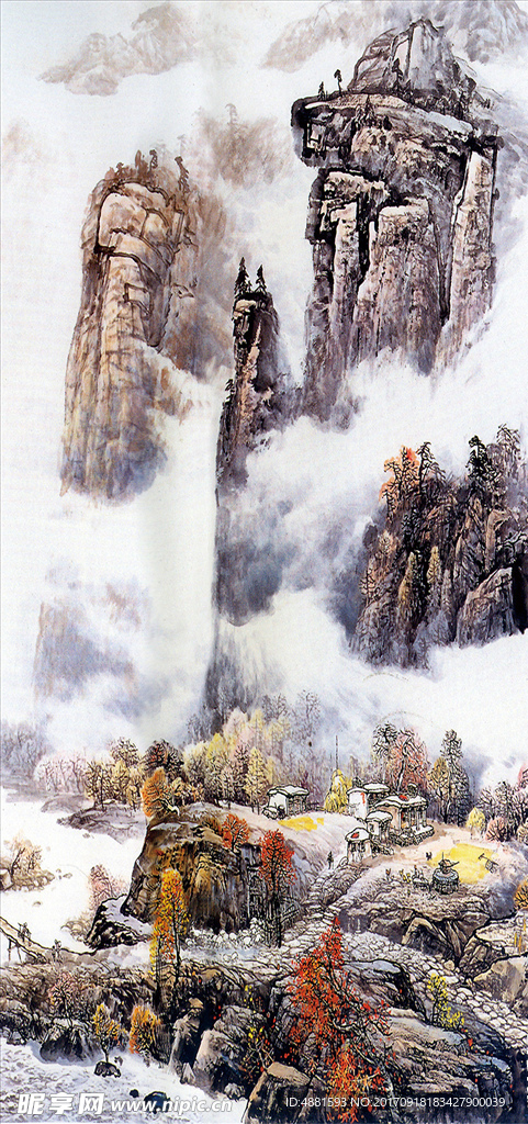 水墨画玄关