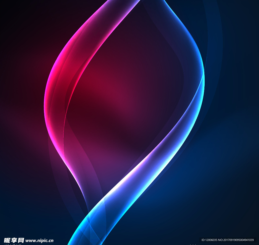 蓝红渐变抽象唯美波浪背景